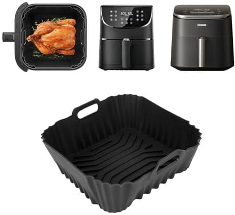 Moule Silicone Air Fryer for COSORI 5,5L 6L Air Fryer TurboBlaze 6L, Réutilisable Airfryer Accessoires Plat Silicone for COSORI Air Fryer TurboBlaze 6L CAF-DC601-KEU 5.5L Cp158-AF Friteuse Sans Huile