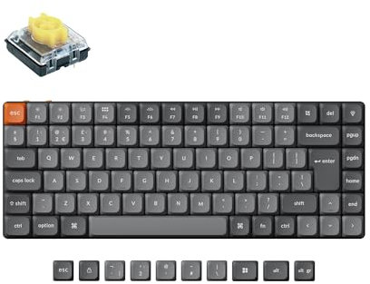 Keychron K3 Max Ultra-slim Wireless Mechanical Keyboard, QMK/Launcher Programmable Bluetooth 5.1/2.4 GHz/Wired with White Backlight Low Profile Mechanical Banana Switch for Mac Win Linux - UK Layout