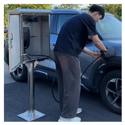 AMUFJJ Pedestal -Mounted Ev Car Charger Outdoor Lock Box, Waterproof Electric Car Charger Enclosure Stand for Villa/Courtyard/Shopping Malls, Vehicle Charging Solutions(59in/150cm)