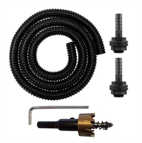 1/2 Water Butt Linking Kit and Drill Bit with 3m Corrugated Hose - Hose, Connector, Nut & Washer for Garden & Water Systems