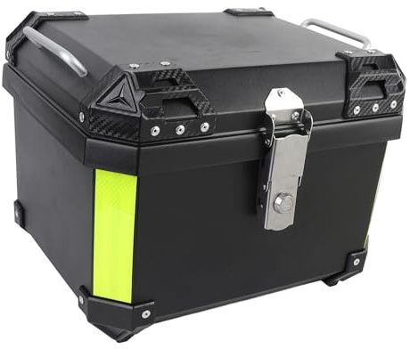 Luocute 45L Motorrad-Topcase, Wasserdichter ABS-Motorradkoffer mit Schnellverschlusssystem, Abnehmbares Waschbares Innenfutter, Zur Helmgepäckaufbewahrung