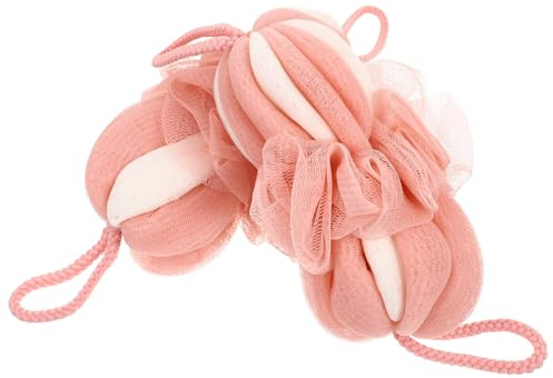 JHKNNK 2Pcs Bubble Shower Sponges Long Mesh Bath Flowers with Colorful Stripes, Soft Bathing Shower Supplies for Home and ’ Bathroom Use