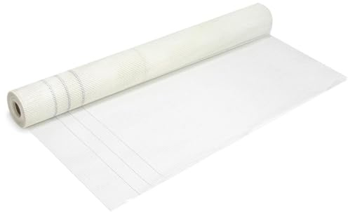 Peviasot Armierungsgewebe innen außen Glasfasergewebe 160 g/m² – 50 m Rolle 1 m breit, Putzgewebe für Fassadenverkleidung außen, robustes Glasfaser Gewebe, Armierung Putz & WDVS