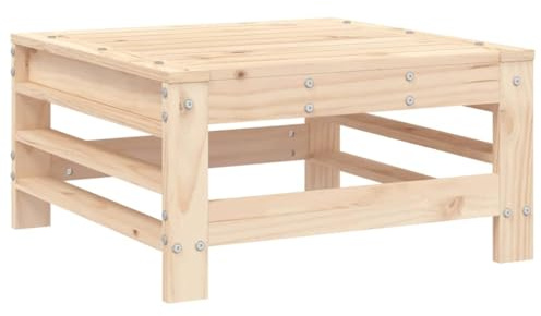 Repose-Pied de Jardin en Bois de pin Massif 57,5x57,5x30 cm, Cadre Robuste, Design à Lattes, idéal pour mobilier de Patio, fauteuils Confortables, Ensemble Salon extérieur modulable