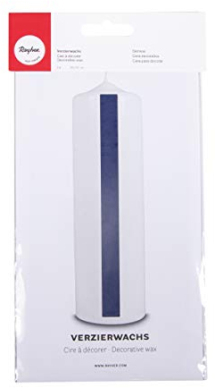 RAYHER HOBBY Rayher 3103710 Verzierwachs, dunkelblau, 2 Verzierwachsplatten 20 x 10 cm, Wachsfolie zum Kerzen verzieren, Kerzenwachs, Wachsfolie