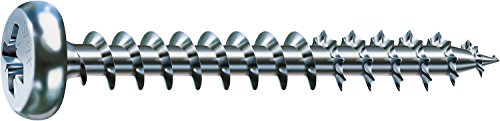 SPAX Universalschraube, 4,0 x 12 mm, 1000 Stück, Kreuzschlitz Z2, Halbrundkopf, Vollgewinde, 4CUT, WIROX A3J, blank verzinkt, 0231010400125