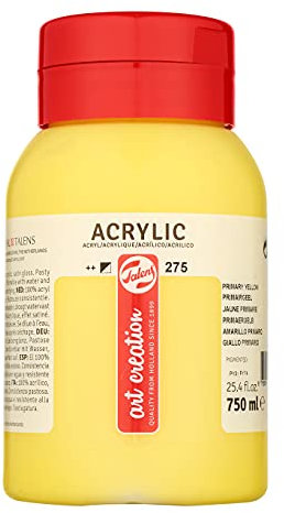 Talens Art Creation Acrylfarbe - Primärgelb (275) - 750 ml Dose - Halbdeckend - Schnell trocknend
