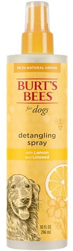 BURT'S BEES FOR PETS Naturally Derived Detangling Spray With Lemon and Linseed - Dog and Puppy Fur Detangler Spray to Comb Through Knots, Mats, and Tangles- Made in the USA, 10 Ounces