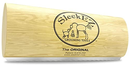 SleekEZ Deshedding Grooming Tool for Dogs, Cats & Horses - Undercoat Brush for Short & Long Hair - Painlessly Remove 95% of Loose Hair, Fur & Dirt (Medium)