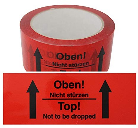 6 Rollen Klebeband OBEN Nicht stürzen Paketband Packband Warnband Hinweisklebeband Verpackungskennzeichen