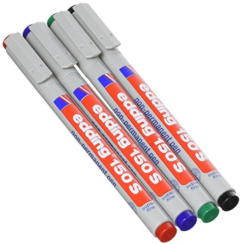 Edding E-150 Fasermaler, nicht permanent, 4 Stück