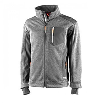 JUBA Veste : Tissu Coupe-Vent Triple Épaisseur avec Membrane TPU, Poignets Élastiques en Lycra, Gris, Noir - Taille : XXL