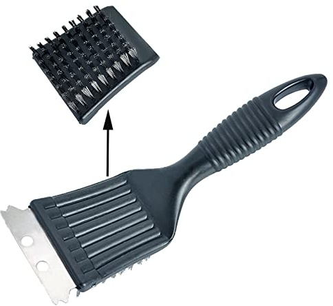 BINHAI BBQ Brosse Grill Pro Brosse à Gril, grattoir de Nettoyage, Brosse de Nettoyage BBQ, grattoir, soies en Acier Inoxydable - Noir