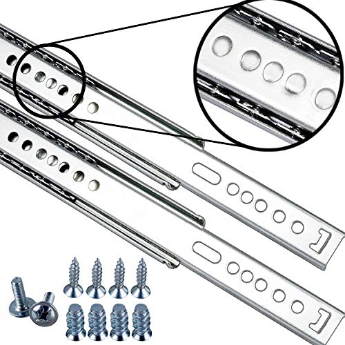 Stahlia Schubladenschienen 27mm x 310 mm (1 Paar) Teilauszug Schubladenauszug Kugelauszug Rollenauszug Schienen Führung Schienensystem Auszugsschienen Kugelführung