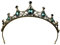 Lurrose Grüne Kristallkrone Golden Tiara mit Schwarzem Strass Braut Kopfschmuck