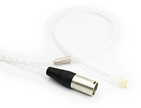 ABLET Câble HiFi avec XLR mâle équilibré à 4 broches compatible avec casque Sennheiser HD650, HD600, HD580, HD660S, Massdrop HD6XX - Câble audio de rechange plaqué argent