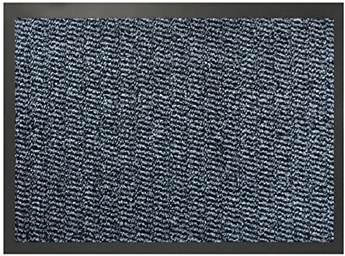 SrS Rugs® Indoor Door Mat - Heavy Duty Non Slip Barrier Mat Absorbent Washable Rubber Backed - Multipurpose Mat for Kitchen, Entryway, Hallway, Home Office (Grey, 60 x 90 cm)