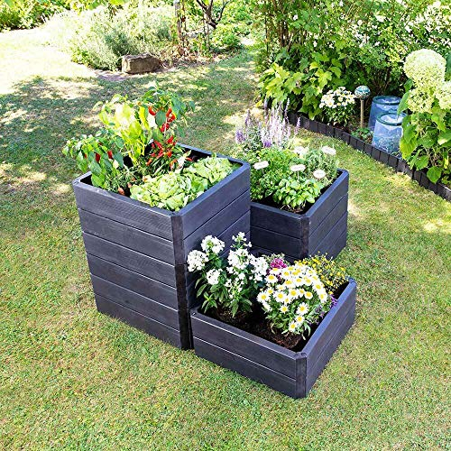 Yerd Ergo Hochbeet-System, 5 Jahre Garantie, Made in Germany (6 x Höhe 25cm 60x60cm)