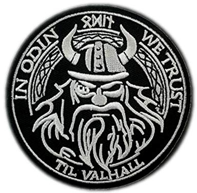 Cute-Patch In Odin We Trust Wikinger Valhalla Aufnäher zum Aufbügeln, bestickt, isländische nordische Rune, ausgefallenes Abzeichen