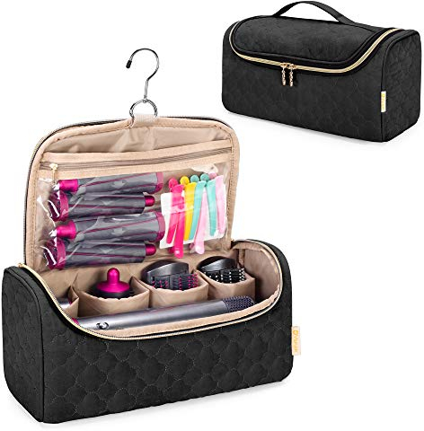 Yarwo Travel Organsier Bag Compatible with Dyson Airwrap Styler Complete, Portable Travel Storage Case for Airwrap Styler and Attachments, Black(PATENT PENDING)