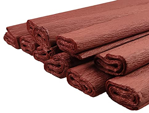 Netuno 10 Rollen Krepp-Papier Dunkelbraun 200 x 50 cm Bastelpapier Krepppapier zum Basteln braunes Krepppapier Brauntöne Bastelkrepp deko krepp Rollen braun crepe paper brown
