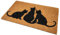 Black Ginger Large, Thick, Decorative, Patterned Coir Door Mats with Nature Designs (Cat Trio)