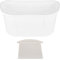 INTIRILIFE Mülleimer zum Aufhängen in Weiß mit Müllspatel - 29 x 15 x 14.7 cm - Allzweck Mülleimer für Küche, Bad, Biomüll, Restmüll