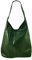 Freyday Damen Ledertasche Shopper Wildleder Handtasche Schultertasche Beuteltasche Metallic look BT02 (Grün Metallic Snake)