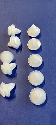 TOPALLI - Lot de 10 Clips Blanc pour Garniture Fixation Voiture, Trou de Pare-Chocs Automobile Universel, 8mm, en Plastique, vis à Pression, Rivet, Boucle de Porte, Panneau de Fixation.