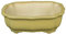 Pot à bonsaï ovale en grès émaillé jaune moutarde 14x9,5x4,5 cm - A30