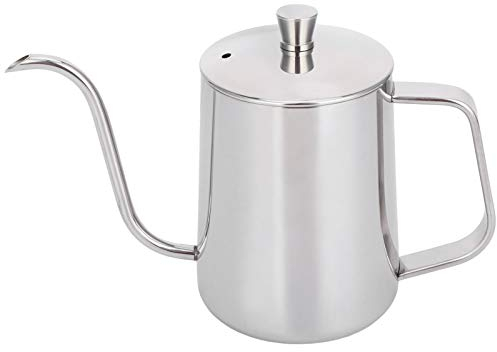 Tiiyee Bollitore Con Beccuccio Lungo, Bricco Coperchio Acciaio Inox Latte per Caffe Collo Cigno Caffettiera In Lungo Tè Dispenser Caffetteria Cucina Casa Professionale Accessori Mantiene Caldo Teiera