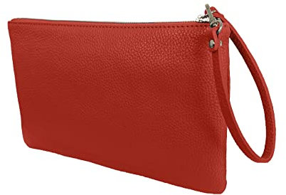 JOPHY & CO. Pochette a Mano in Vera Pelle con Laccetto Unisex(cod. 5250) (Corallo, Small)