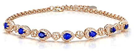 ANAZOZ Armreif Gold 750 Damen Verstellbar, Hochzeitsarmband Braut 20 cm Tropfenarmband mit Diamant und Saphir 1.3ct