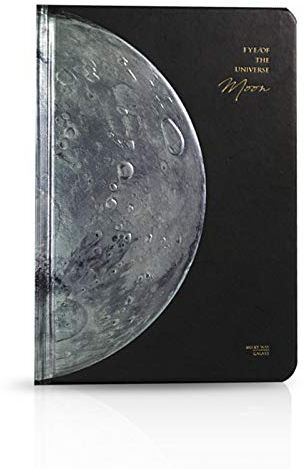 PORRASSO A5 Notizbuch Tagebuch Planet Reisetagebuch 3D Geprägt Schönes Tagebücher Diary Journal Skizzenbuch Geschenk für Männer Frauen Kinder Jungen Student 118 Blatt 19x13 CM Mond
