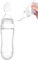 Biberon avec cuillère,1 pièces 90ml bébé nourriture Squeeze distribution cuillère mangeoire,silicone bébé enfant en bas âge biberon,aliments frais céréales Squeeze Feeder chaud,sans BPA(Blanc)