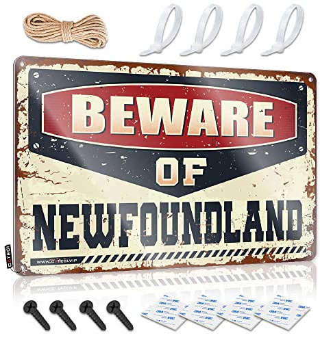 CakJuice Bar-Dekorationen für Zuhause Vorsicht vor Neufundland Schild Outdoor Pool Dekor Outdoor Pool Dekor (Größe: 20 x 30 cm)