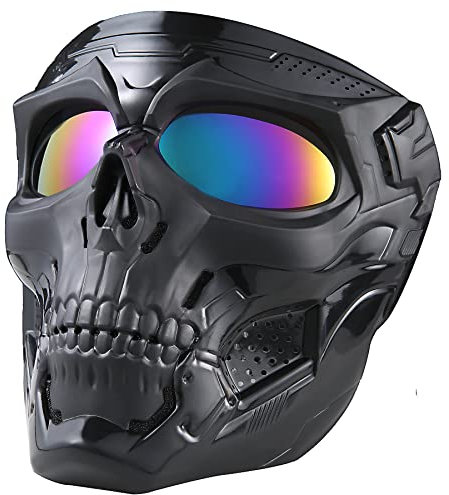 Masque Tactique intégral avec lentille en Polycarbonate pour Airsoft, Paintball, Halloween, Moto, Course et Combat