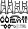 VGEBY RC-Metall-Upgrade-Teile-Kit, Aluminiumlegierung, Querlenker-Lenkbaugruppen-Set, RC-ZubehöR FüR ZD Racing DBX 10 1/10 Auto (Schwarz) Auto Modelle