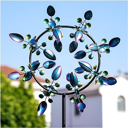 Pfauen-Windspiel für den Außenbereich, Garten-Spinner, Metall, groß, 221 cm, Windskulpturen für Hofdekoration (214 x 76 cm)
