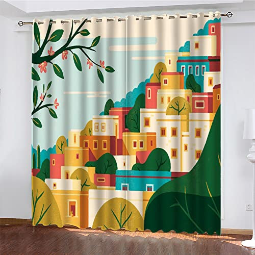 DONGSHAN Gardinen Blickdicht - Verdunkelungsvorhang Thermogardine mit Ösen - Verdunklung Schlaufengardinen für Wohnzimmer Schlafzimmer Kinderzimmer 2er Set 175x140 cm(HxB) Schloss
