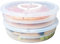 Joyfulmap 2 Pack Pizza Storage Container with Lid and Handle, 12“ Reusable Food Storage Container with Dividers, Oil Absorbing Paper, Round Compartments for Food Cake, Desserts