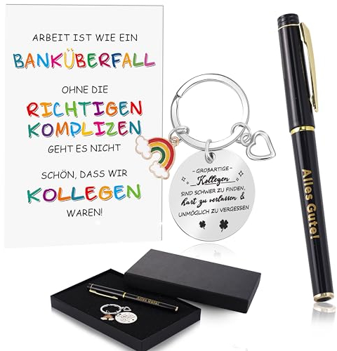 Abschiedsgeschenk Kollegen Jobwechsel Mit Danke Schlüsselanhänger, Glücksbringer Stift, Abschiedskarte , Geschenke Für Lieblingskollegin, Abschied Für Ruhestand