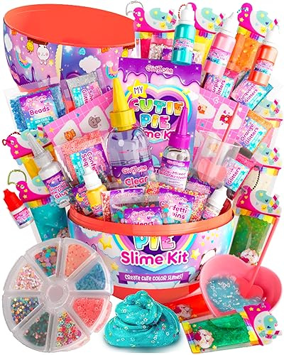 GirlZone Kit Slime La Mia Torta Carina, Kit Slime Bambina Fai da Te per Realizzare Portachiavi Divertenti, Slime per Bambina, Ottima Idea Regalo My Cutie Pie Slime Kit