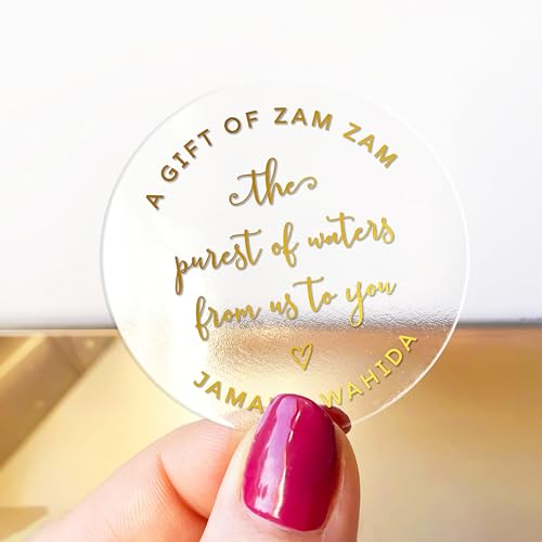 Wedding zam zam water thank you stickers wedding, Wedding stickers for favours, Personalised with your names and date - RW82