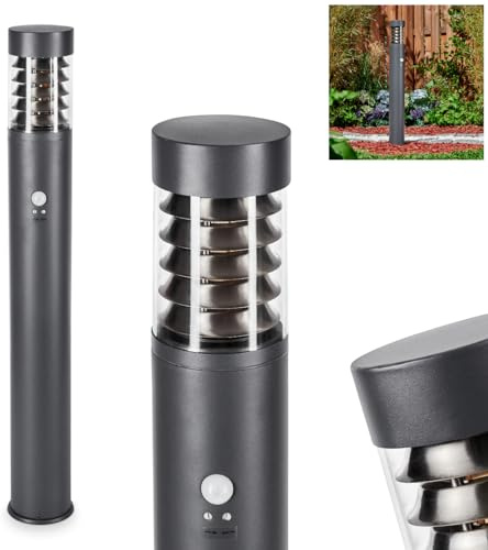HOFSTEIN Wegeleuchte Dakar, Außenwegeleuchte mit Bewegungsmelder aus Metall/Kunststoff in Anthrazit/Klar, moderne Außenleuchte für Garten, Außenbereich, Hof, Terrasse, Höhe 80 cm, E27, IP44