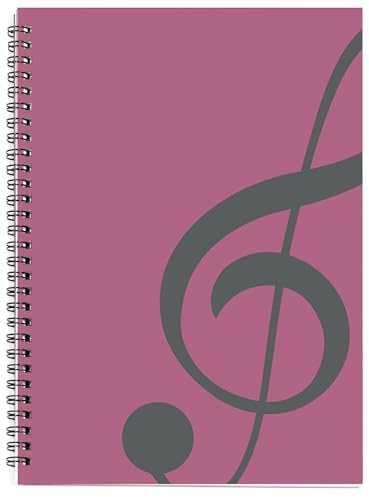 MAXCURY Blank Sheet Music Composition Manuscript Staff Paper Art Music Notebook Black 100 Pages 26x19cm (Pink/Grey Green)