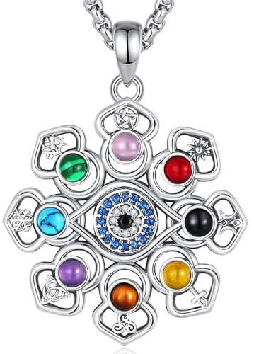 EUDORA Harmony Ball Evil Eye Kette für Frauen, S925 Sterling Silber Blau Böse Augen Ketten Damen Vintage Evil Eye Schmuck Böse Augen Anhänger, Böse Geister Abwehren Glücksbringer Geschenk, 20+2