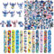72 Stück Party Mitgebsel Set für Stitc, Kindergeburtstag Mitgebsel, Kindergeburtstag Gastgeschenke mit Slap Armbänder, Cartoon Figurine Spielzeug, Sticker, Geburtstag Mitgebsel für MäDchen und Jungen