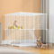 YITAHOME Katzenkäfig für drinnen und draußen mit dichtem Metalldraht, DIY-Katzengehege Catio mit 2 Türen, 1 Leiter, Metall-Katzenlaufstall, 2-stöckige Haustierkäfig für Katzen, Hasen, Weiß, 71x71x71cm