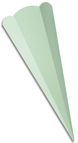 itenga Schultüten Rohling Zuschnitt aus stabilem Buntkarton glatt - 68cm - 6eckig - Schultüte Rohling zum Basteln (Mint)